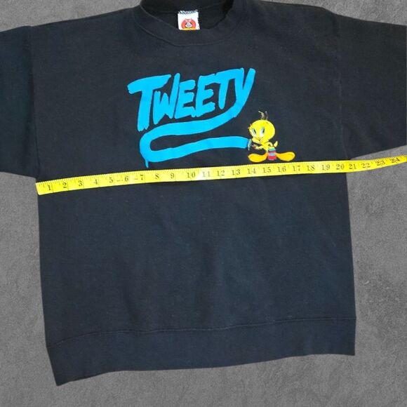 Vintage 90's Looney Toons Tweety Bird Jerry Leigh Crewneck Sweatshirt Med - Picture 4 of 6